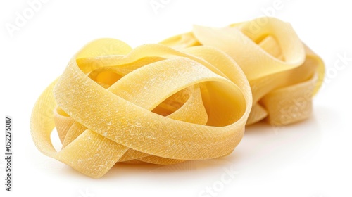 Chifferi a traditional Italian pasta shape on a white background photo