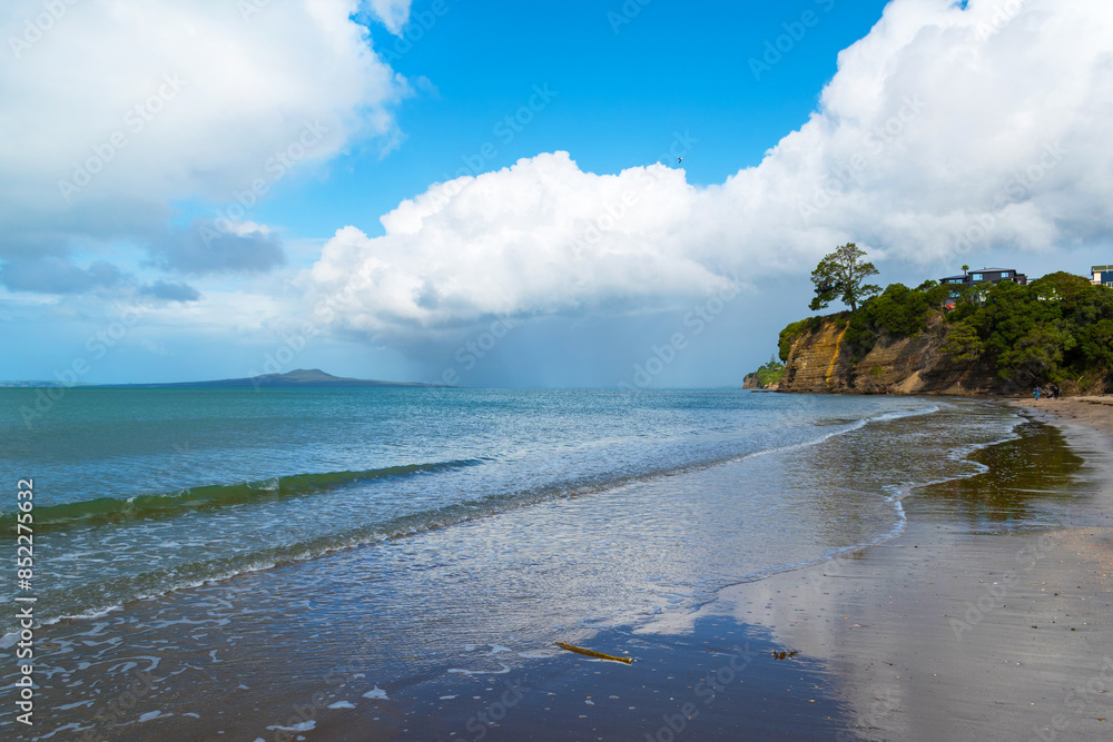 Landscape Scenery Brownsbay Beach and Park, Auckland, New Zealand; Picnic Place for Family
