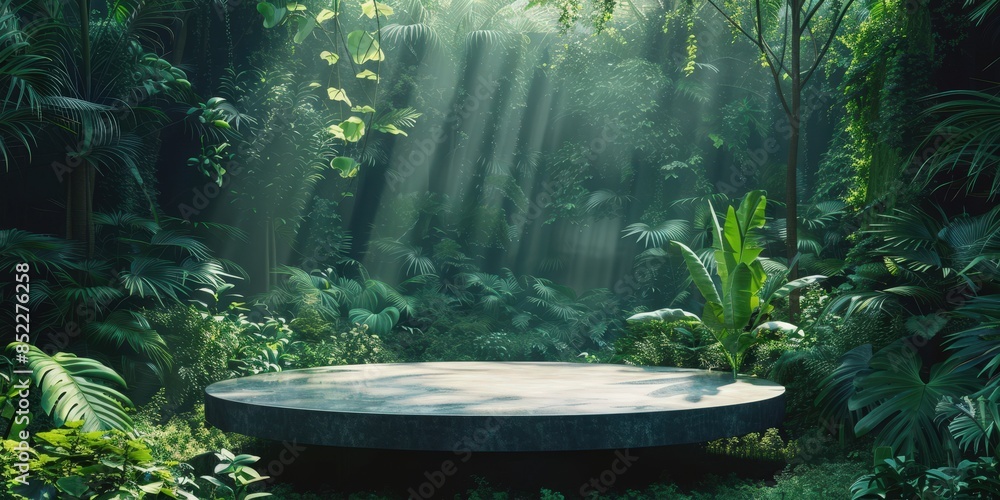 Jungle Setting with a Stone Platform Jungle Setting with a Stone Platform