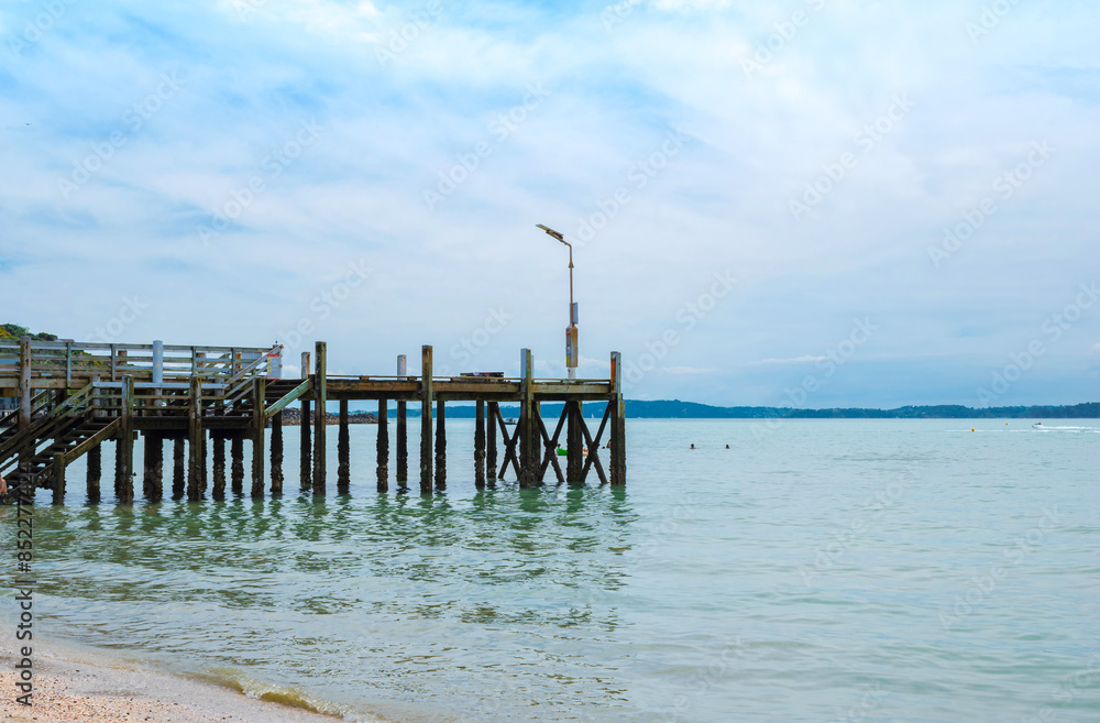 Small Wharf at Maraetai Beach, Auckland New Zealand