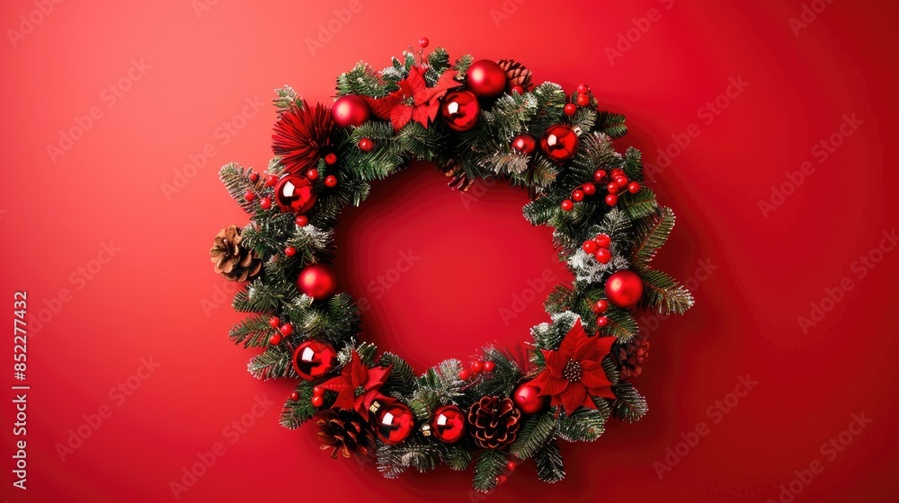 Christmas wreath with empty space for customization Christmas wreath with empty space for customization