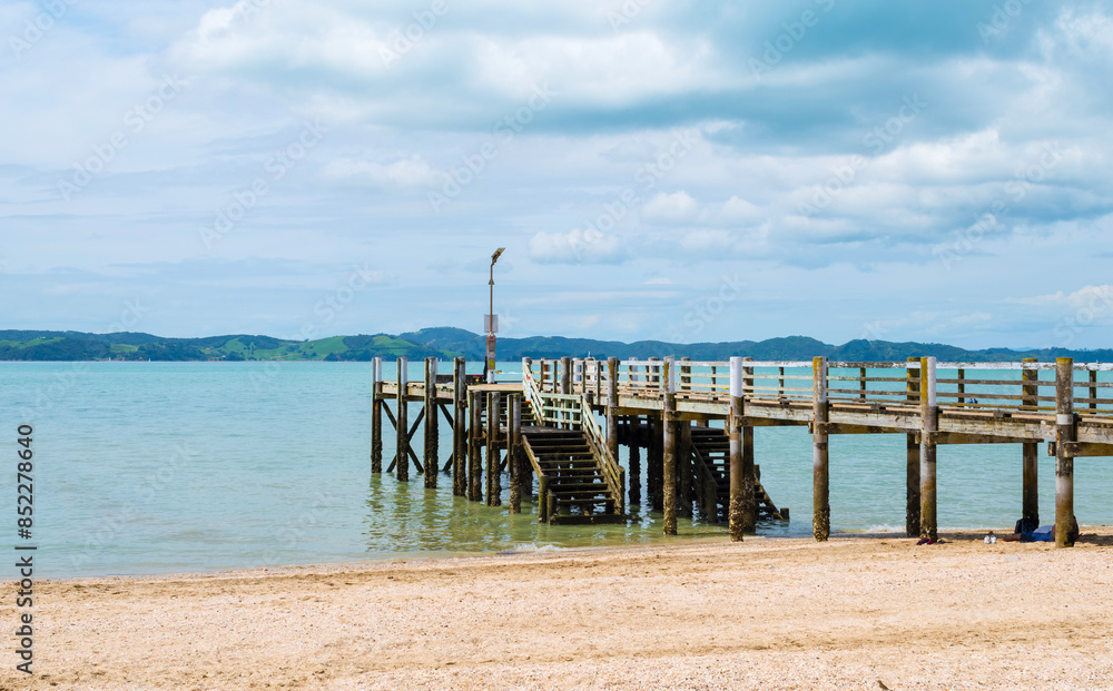 Small Wharf at Maraetai Beach, Auckland New Zealand