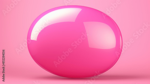 Vibrant pink speech bubble on soft pink background for eyecatching design. photo