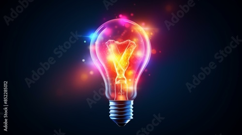 Inspiring illustration of a bright idea spark, sparking creativity with space for copy.