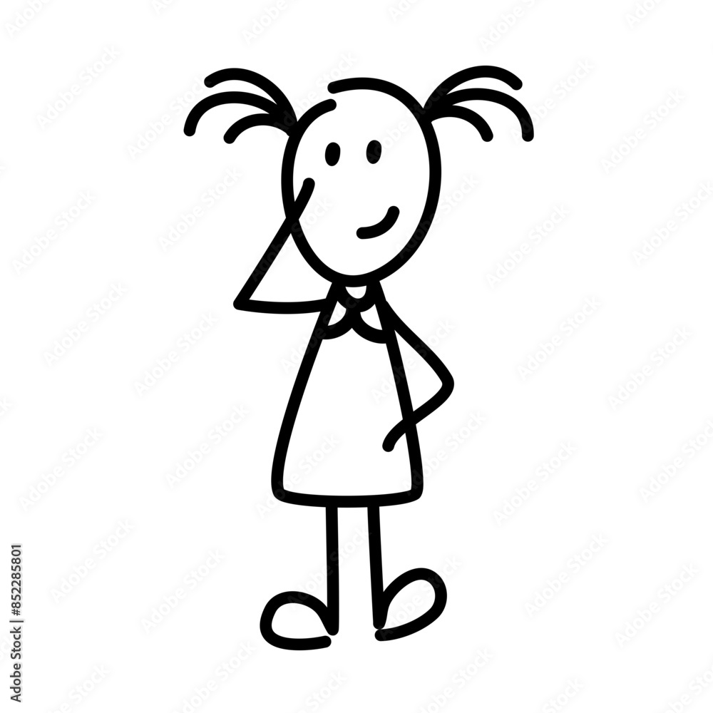 Stick woman in variouse poses and expression hand drawn Stick woman in variouse poses and expression hand drawn