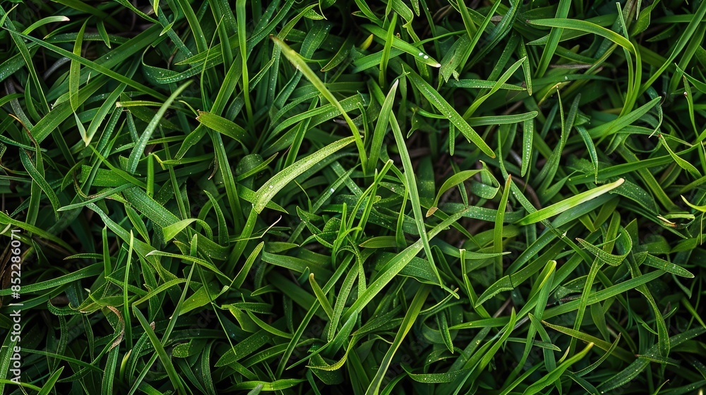 Texture of green grass utilized as a backdrop Texture of green grass utilized as a backdrop