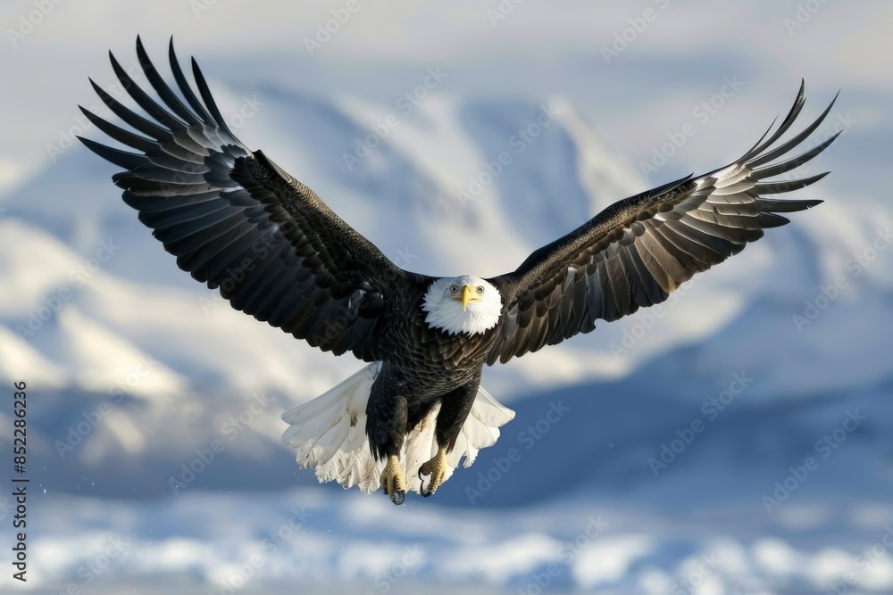 Fototapeta premium bald eagle in flight