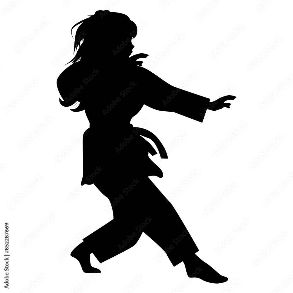 Girl Martial Art Silhouette Girl Martial Art Silhouette