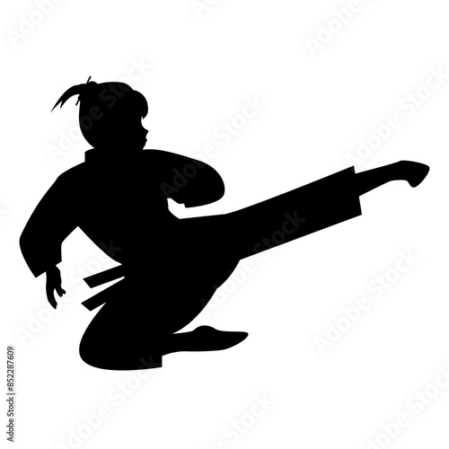 Girl Martial Art Silhouette