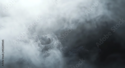 Monochrome Smoke Billowing Rightwards with Backlit Illumination