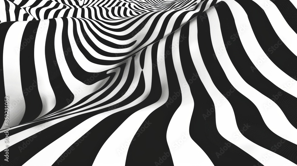 Abstract Wavy Stripes in Black and White Abstract Wavy Stripes in Black and White