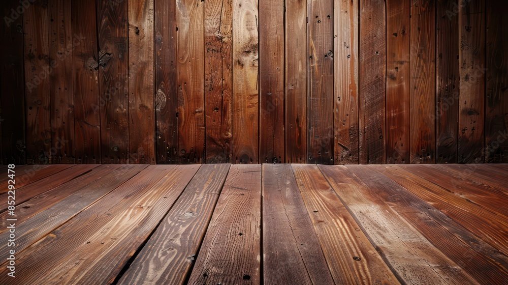 wooden plank floor meets a wooden plank wall, creating a natural and rustic background wooden plank floor meets a wooden plank wall, creating a natural and rustic background