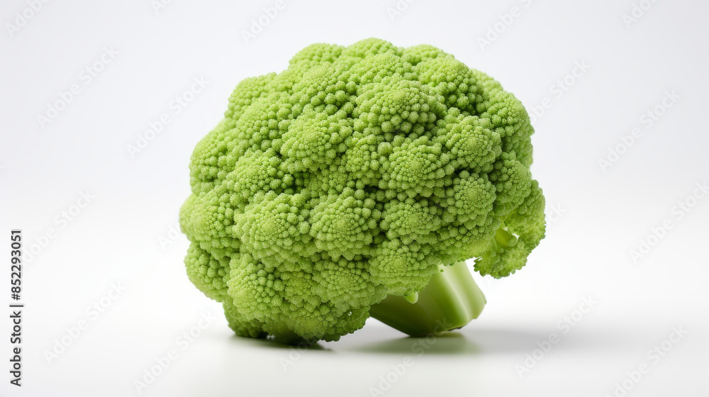 Fresh, vibrant broccoli isolated on a crisp white background for a clean and appealing visual.