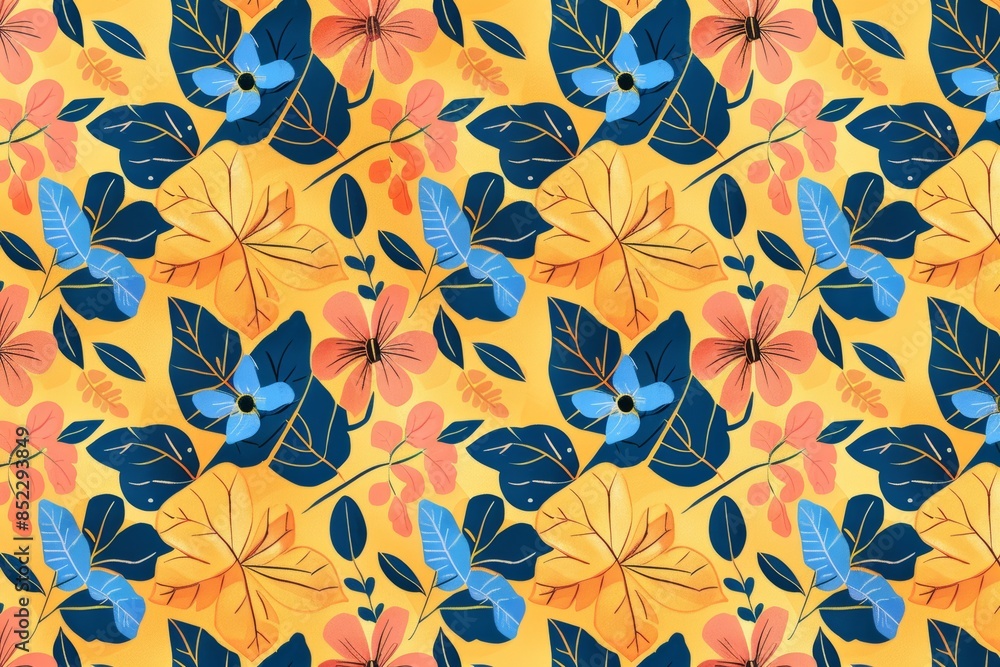 Floral Pattern in Vibrant Hues Floral Pattern in Vibrant Hues