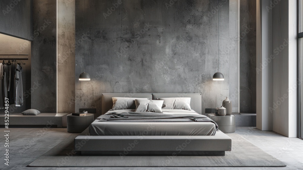 Modern Concrete Bedroom Interior Design Modern Concrete Bedroom Interior Design