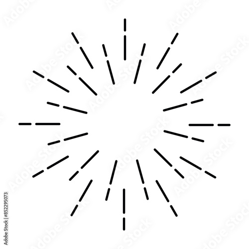 Sun rays icon vector, fireworks rays icon, summer, sunlight rays flat trendy icon vector isolated on white background.
