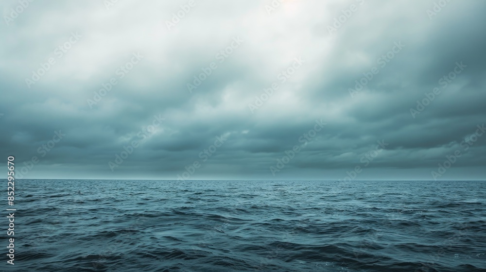Overcast sky over the ocean Overcast sky over the ocean