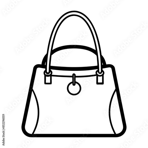 Handbag line art silhouette design, beg desig, line art design 