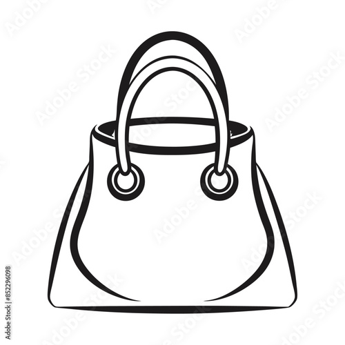 Handbag line art silhouette design, beg desig, line art design 