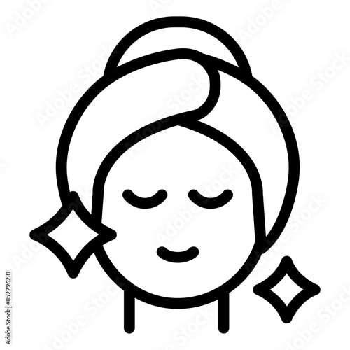 Glowing Skin woman face icon