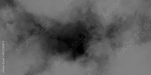 Stopping the movement of white powder on dark background. dramatic pre-storm cloudy sky on a spring or summer day black and white photo. Smoke black ground fog cloud floor mist background.