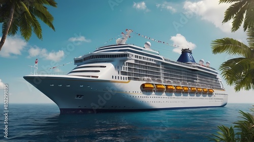 Wallpaper Mural cruise ship in the sea Torontodigital.ca