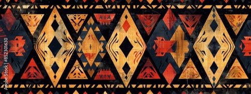 Geometric pattern inspired by tribal motifs.