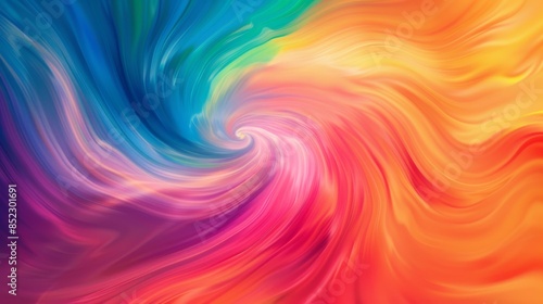Wallpaper Mural Colorful Abstract with Curved Waves Torontodigital.ca