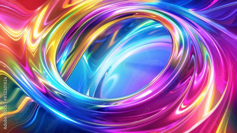 Colorful Abstract with Curved Waves Colorful Abstract with Curved Waves