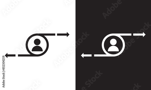 People transfer icon. isolated on white and black background. EPS 10