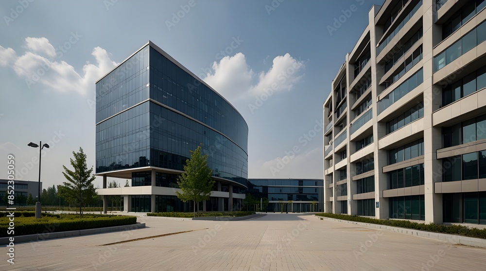 Fototapeta premium Industrial zone and technology park large modern office.generative.ai