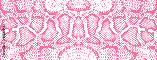 Print texture pattern pink and white snake. Vector illustration.