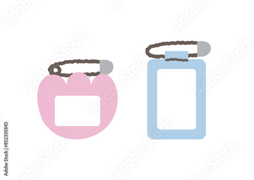 幼稚園、保育園の名札のイラスト