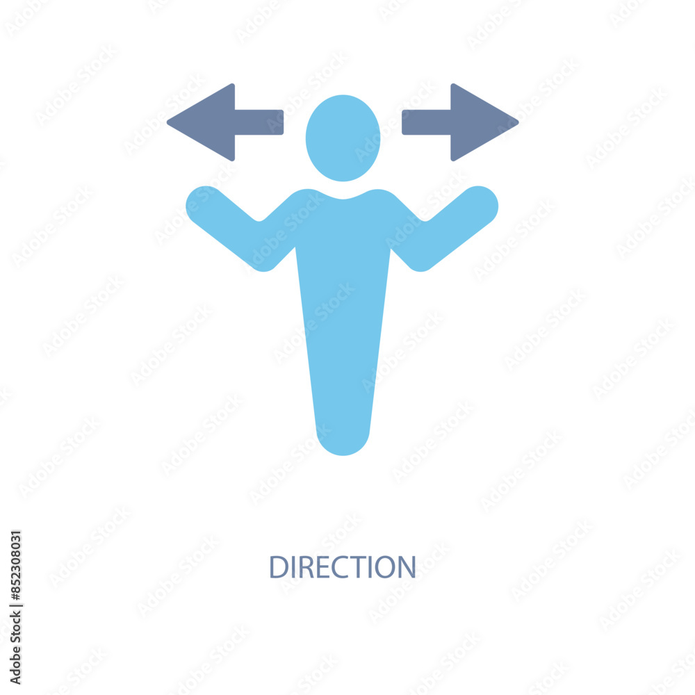 Obraz premium direction concept line icon. Simple element illustration. direction concept outline symbol design.