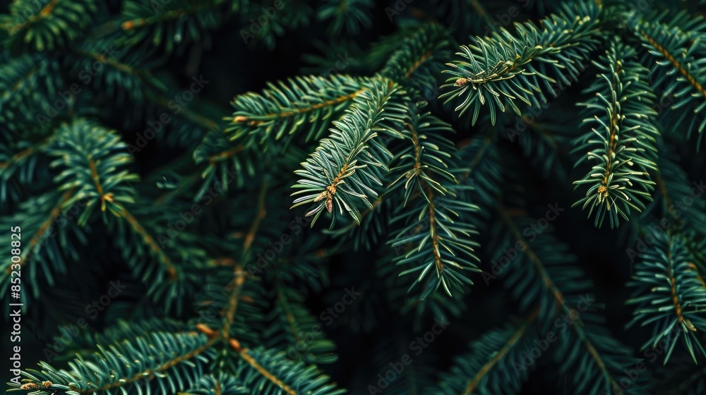 Close up image of a Finnish spruce tree branch showcasing the beauty of perennial greenery representing Christmas and the festive season Close up image of a Finnish spruce tree branch showcasing the beauty of perennial greenery representing Christmas and the festive season