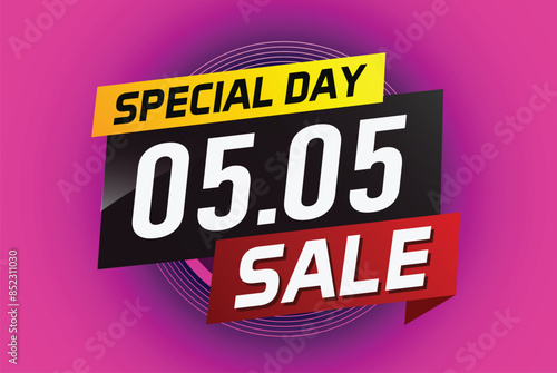 5.5 Special day sale word concept vector illustration with ribbon and 3d style for use landing page, template, ui, web, mobile app, poster, banner, flyer, background, gift card, coupon

