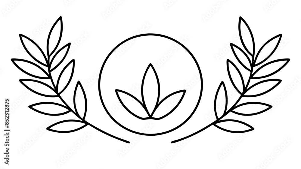 Laurel wreath on a white background, symbolizes victory and achievement. Laurel wreath on a white background, symbolizes victory and achievement.