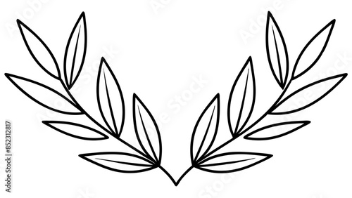 Laurel wreath on a white background, symbolizes victory and achievement.
