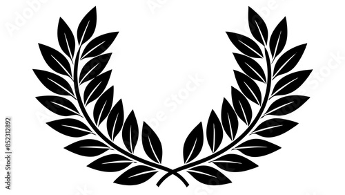 Laurel wreath on a white background, symbolizes victory and achievement.