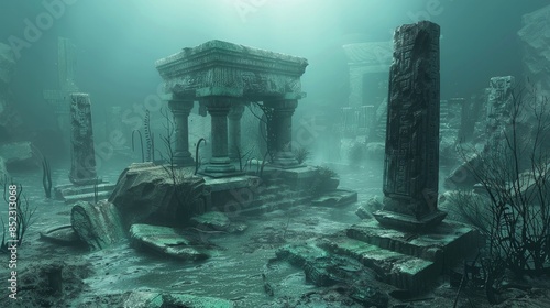 Submerged prehistoric temple with a stone altar