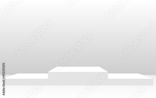 White Podium banner, studios, promoted product, advertisement, luxury, premium , stage 