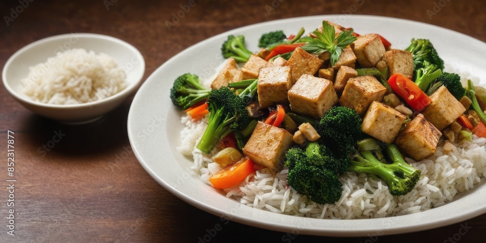 Tofu Stir-Fry with Vegetables and Rice Tofu Stir-Fry with Vegetables and Rice
