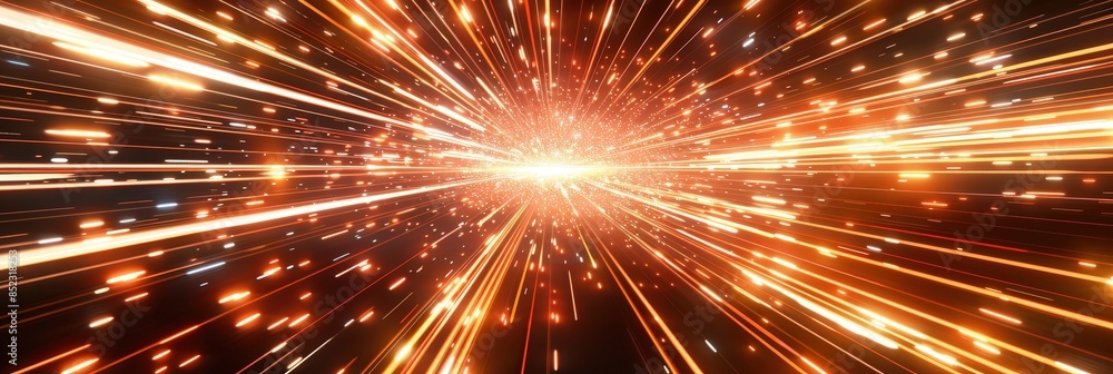 Orange and White Light Streaks on Black Background Orange and White Light Streaks on Black Background