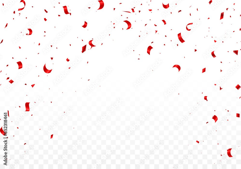 Celebration banner with red confetti. Vector background. Vector illustration Celebration banner with red confetti. Vector background. Vector illustration
