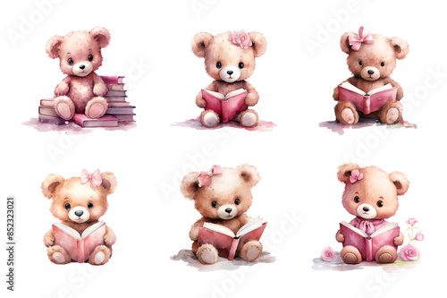 Wallpaper Mural Pink Bear Collection Bundle Set Isolated on a Transparent Background Torontodigital.ca