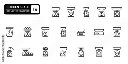 Kitchen scale icon collection,vector icon templates editable and resizable.