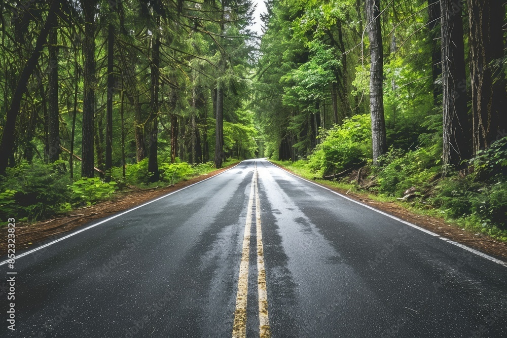 Fototapeta premium Gray Concrete Road Across Brown Valley During Daytime