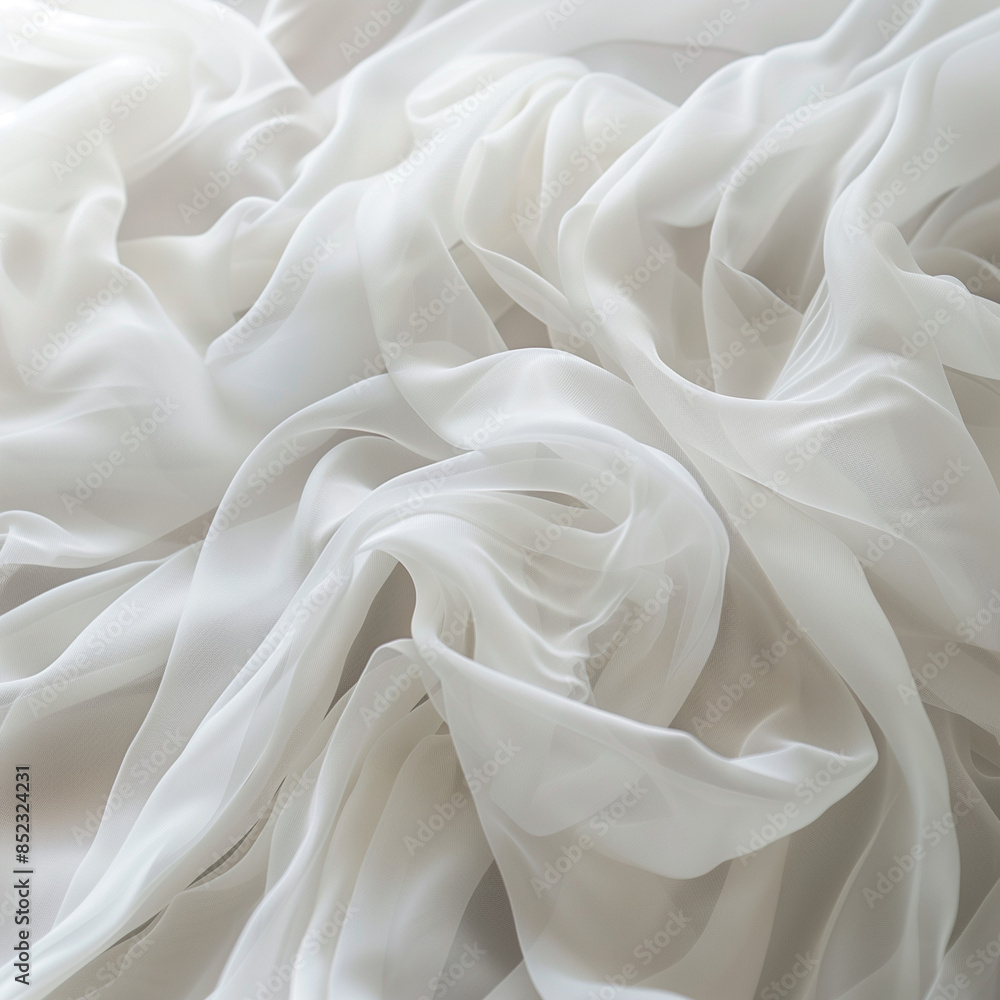Elegant Chiffon Fabric: Bridal White Flow - Close-Up Texture, Minimal Background - Soft and Light Wedding Dress Material - High-Quality Chiffon Imagery - Perfect for Bridal Design Elegant Chiffon Fabric: Bridal White Flow - Close-Up Texture, Minimal Background - Soft and Light Wedding Dress Material - High-Quality Chiffon Imagery - Perfect for Bridal Design