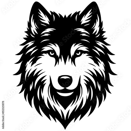 Silueta de cabeza de lobo
