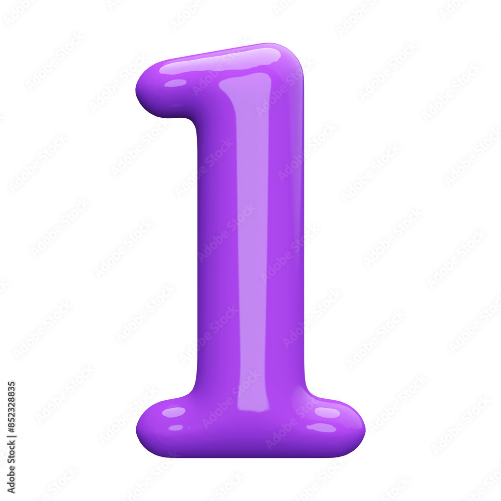Purple 3D Number 1 Purple 3D Number 1